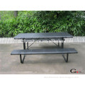 outdoor metal table and chairs with umbrella hole, beer table